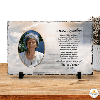 Personalized Memorial Stone for Mom – Photo Sympathy Gift with Poem – Personalized Sympathy Gifts by Sunrise Keepsakes