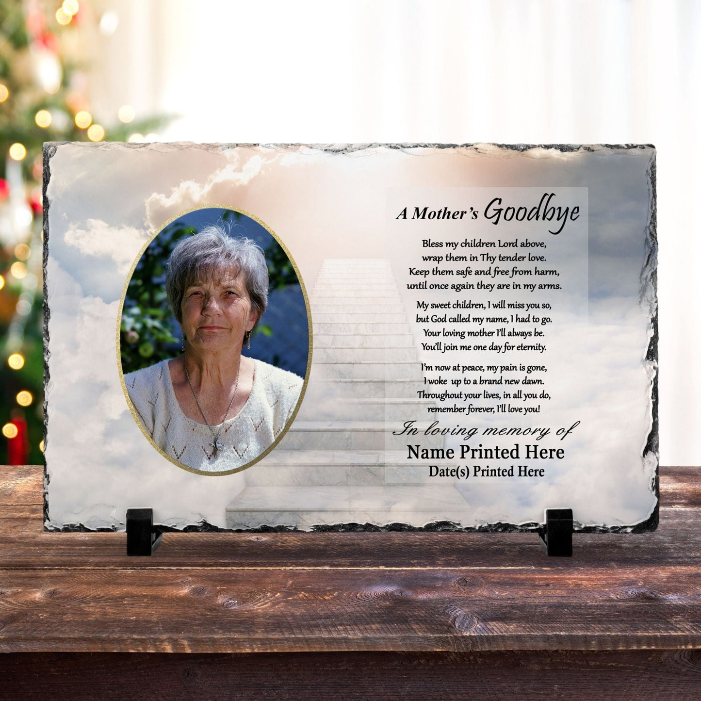 Personalized Memorial Stone for Mom – Photo Sympathy Gift with Poem – Personalized Sympathy Gifts by Sunrise Keepsakes