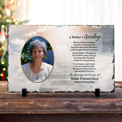 Personalized Memorial Stone for Mom – Photo Sympathy Gift with Poem – Personalized Sympathy Gifts by Sunrise Keepsakes