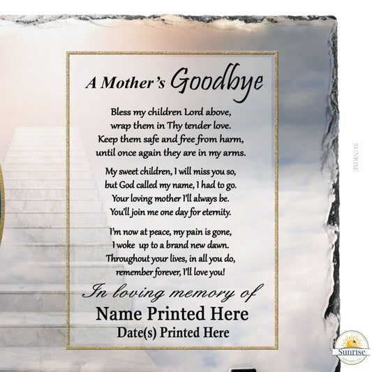 Personalized Memorial Stone for Mom – Photo Sympathy Gift with Poem – Personalized Sympathy Gifts by Sunrise Keepsakes