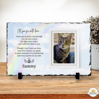 Personalized Pet Memorial Photo Plaque – I Let You Go with Love – Personalized Pet Loss by Sunrise Keepsakes