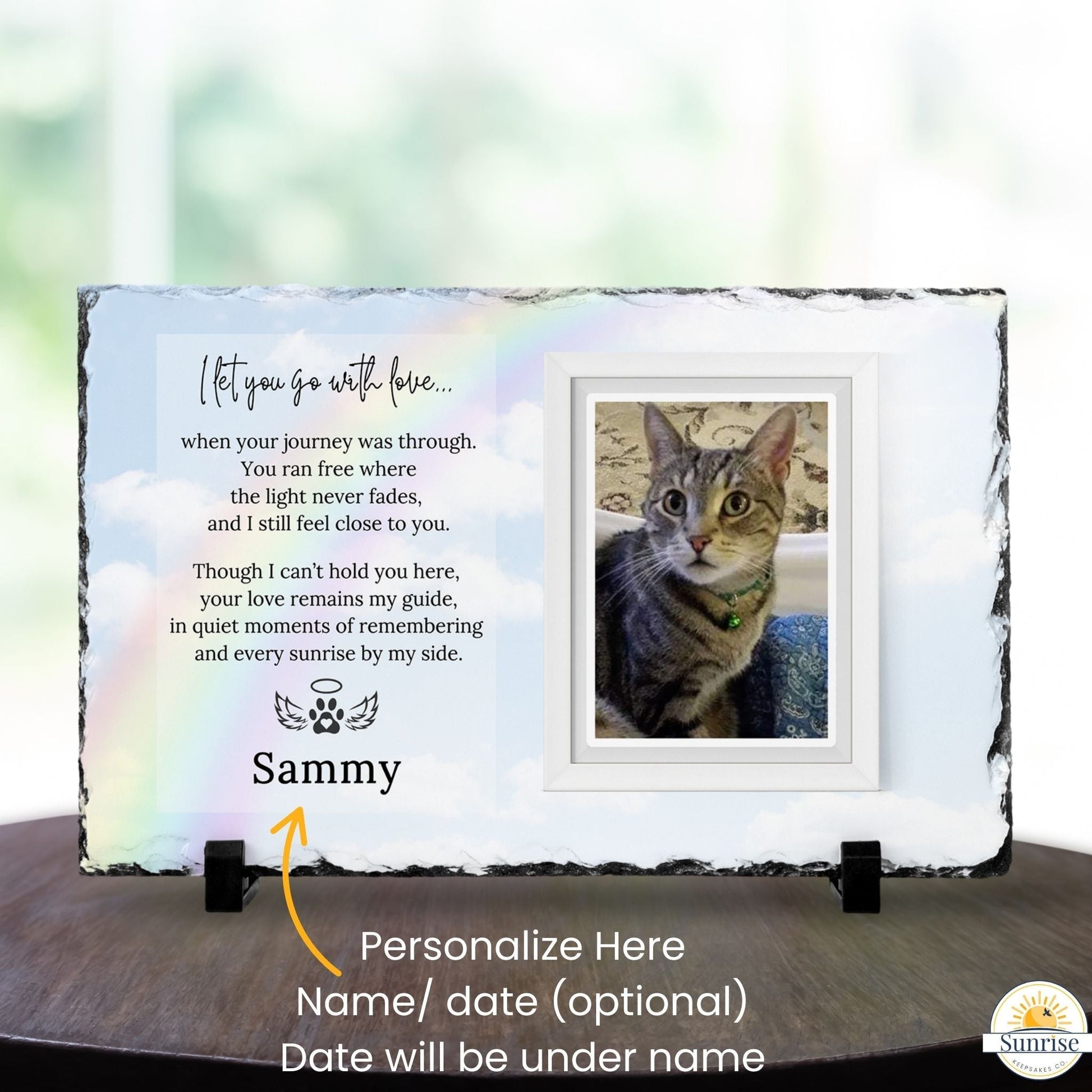 Personalized Pet Memorial Photo Plaque – I Let You Go with Love – Personalized Pet Loss by Sunrise Keepsakes
