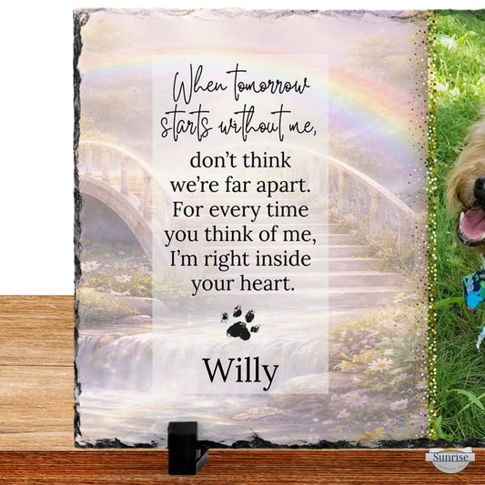 Personalized Pet Memorial Photo Plaque – “When Tomorrow Starts Without Me” – Personalized Pet Loss by Sunrise Keepsakes