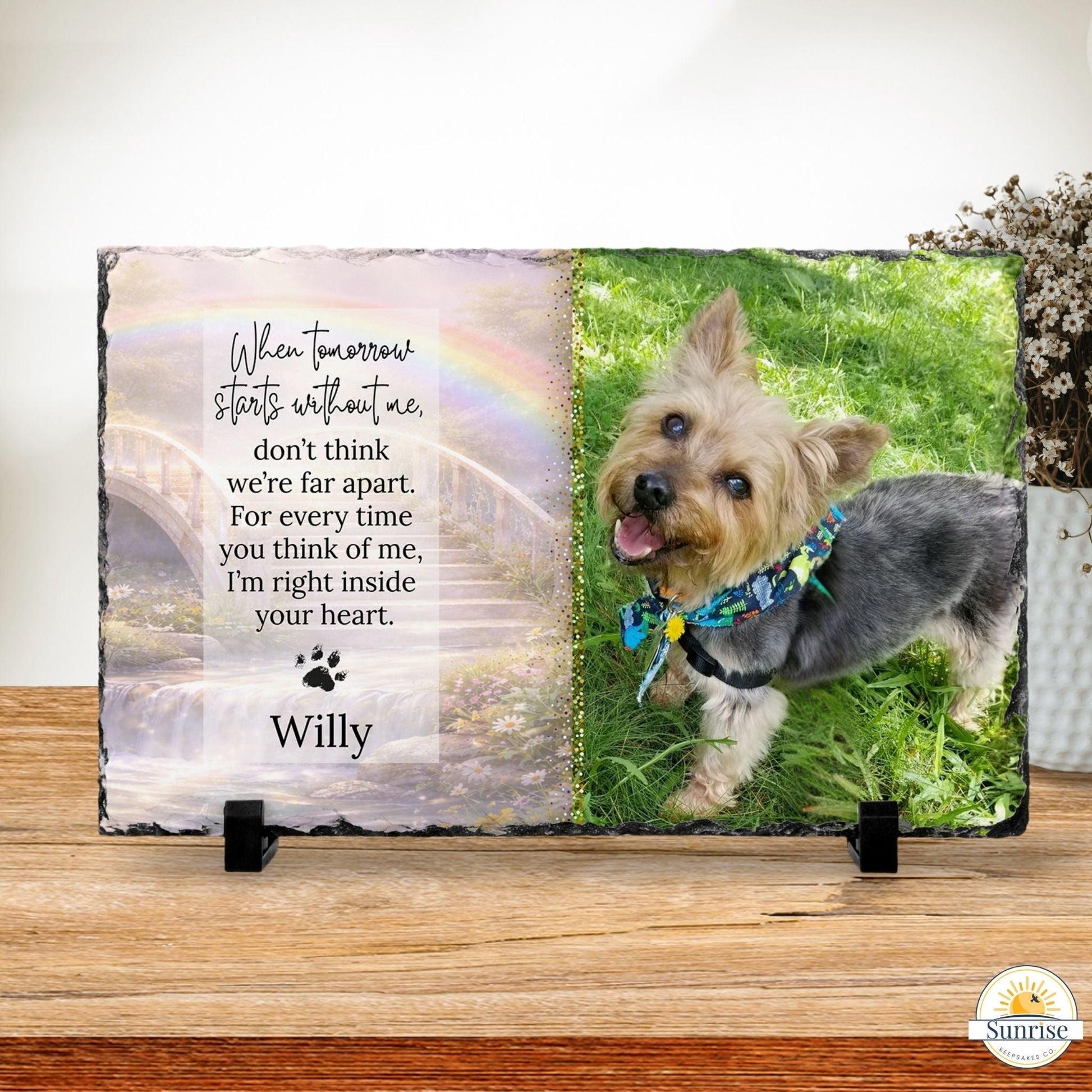 Personalized Pet Memorial Photo Plaque – “When Tomorrow Starts Without Me” – Personalized Pet Loss by Sunrise Keepsakes