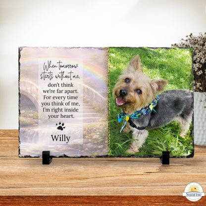 Personalized Pet Memorial Photo Plaque – “When Tomorrow Starts Without Me” – Personalized Pet Loss by Sunrise Keepsakes