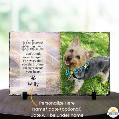 Personalized Pet Memorial Photo Plaque – “When Tomorrow Starts Without Me” – Personalized Pet Loss by Sunrise Keepsakes
