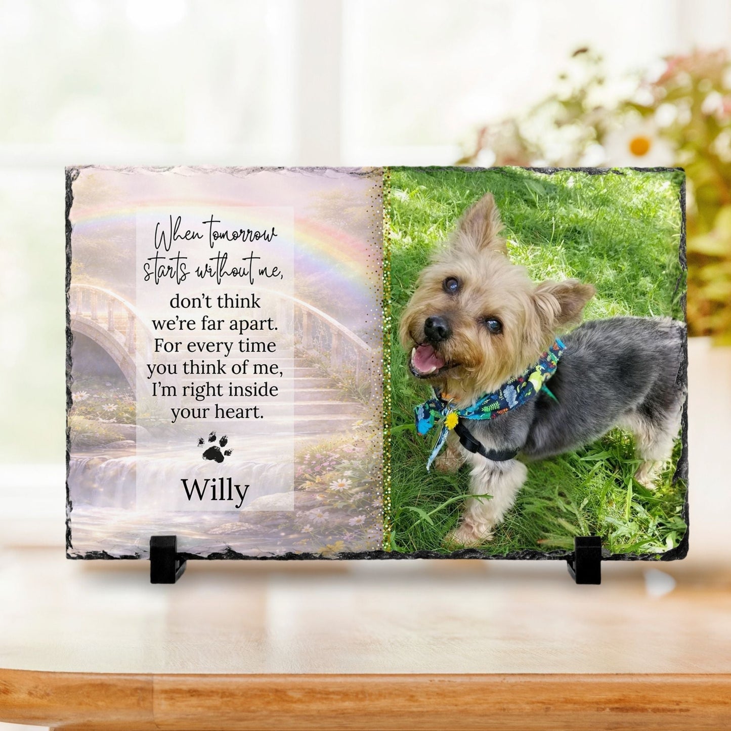Personalized Pet Memorial Photo Plaque – “When Tomorrow Starts Without Me” – Personalized Pet Loss by Sunrise Keepsakes