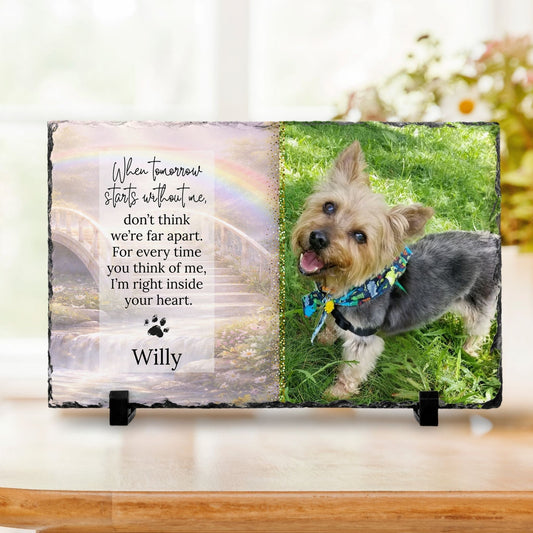 Personalized Pet Memorial Photo Plaque - “When Tomorrow Starts Without Me” – Personalized pet memorial by Sunrise Keepsakes