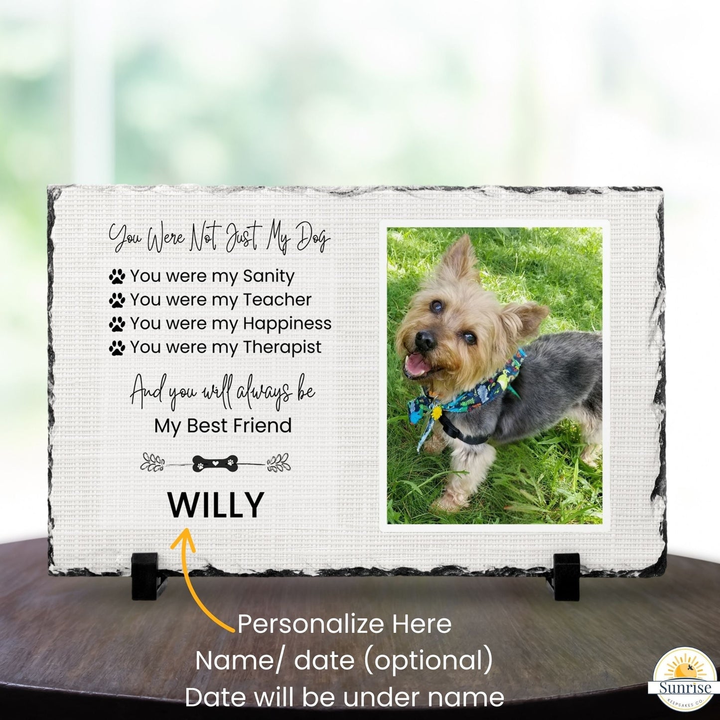 Personalized Pet Memorial Photo Plaque – You Were Not Just My Dog – Personalized Pet Loss by Sunrise Keepsakes