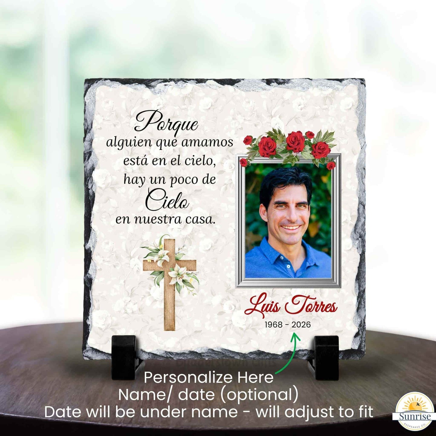 Personalized Spanish Memorial Plaque - Heaven in Our Home – Personalized Home Decor by Sunrise Keepsakes