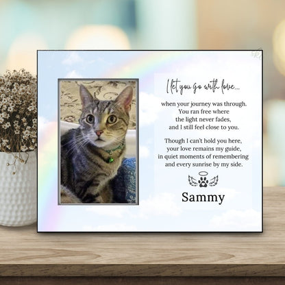 Pet Loss Frame - I Let You Go With Love – Personalized pet memorial by Sunrise Keepsakes