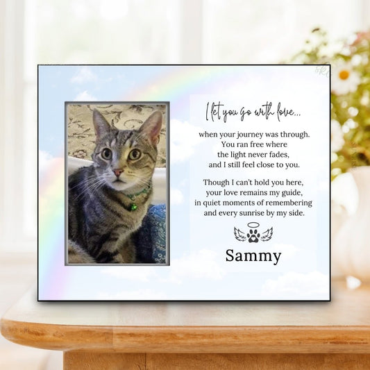 Pet Loss Frame - I Let You Go With Love – Personalized pet memorial by Sunrise Keepsakes