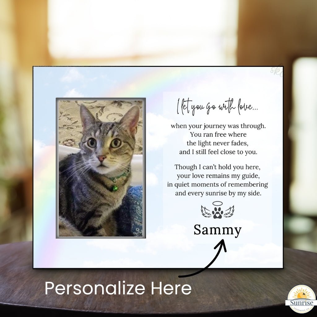 Pet Loss Frame - I Let You Go With Love – Personalized pet memorial by Sunrise Keepsakes