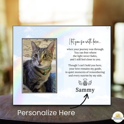 Pet Loss Frame - I Let You Go With Love – Personalized pet memorial by Sunrise Keepsakes