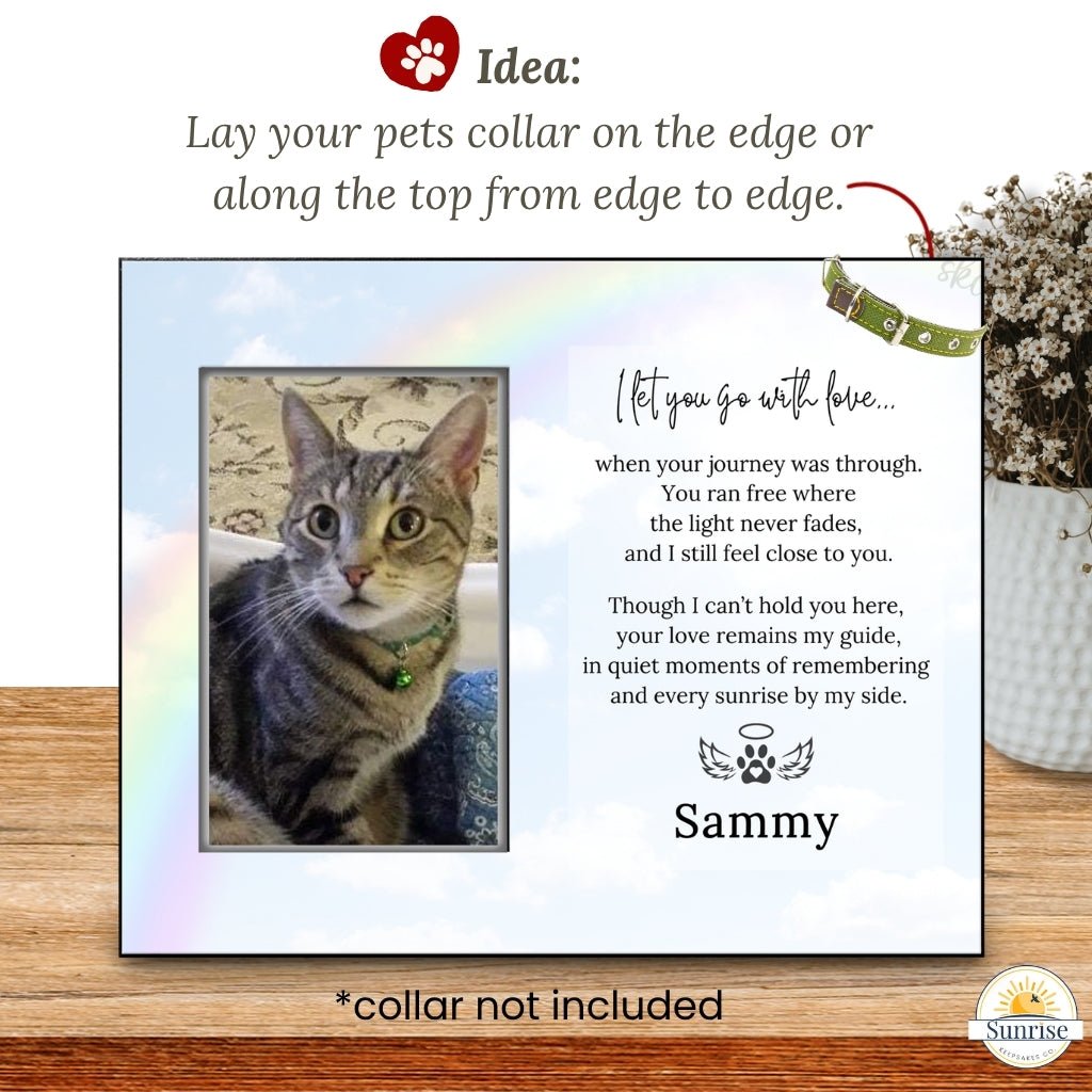 Pet Loss Frame - I Let You Go With Love – Personalized pet memorial by Sunrise Keepsakes