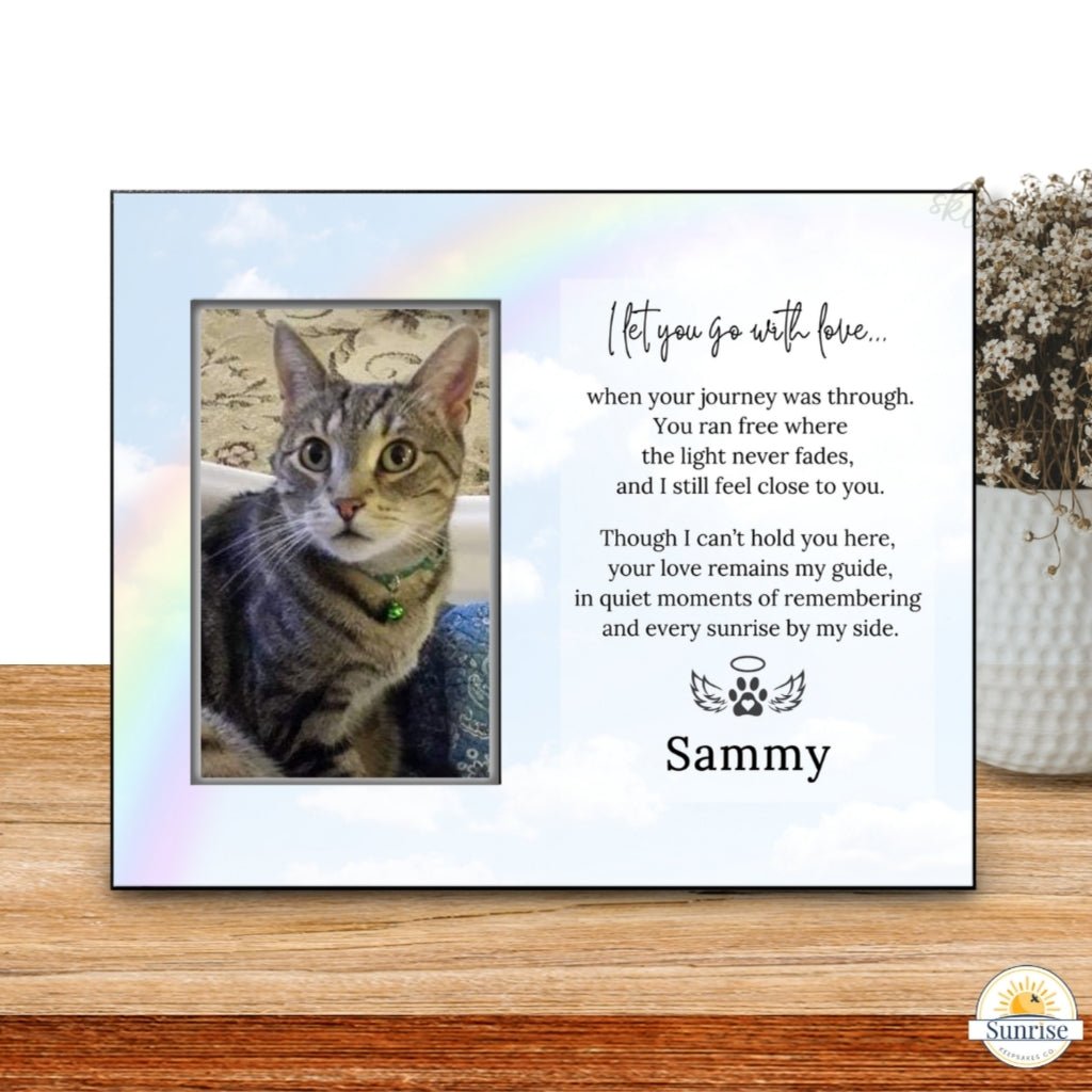 Pet Loss Frame - I Let You Go With Love – Personalized pet memorial by Sunrise Keepsakes