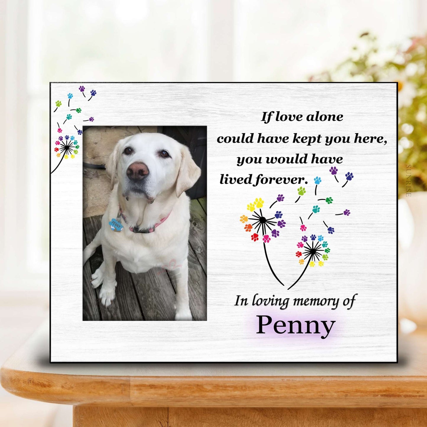 Pet Memorial Frame – If Love Alone Could Have Kept You Here – Personalized pet memorial by Sunrise Keepsakes
