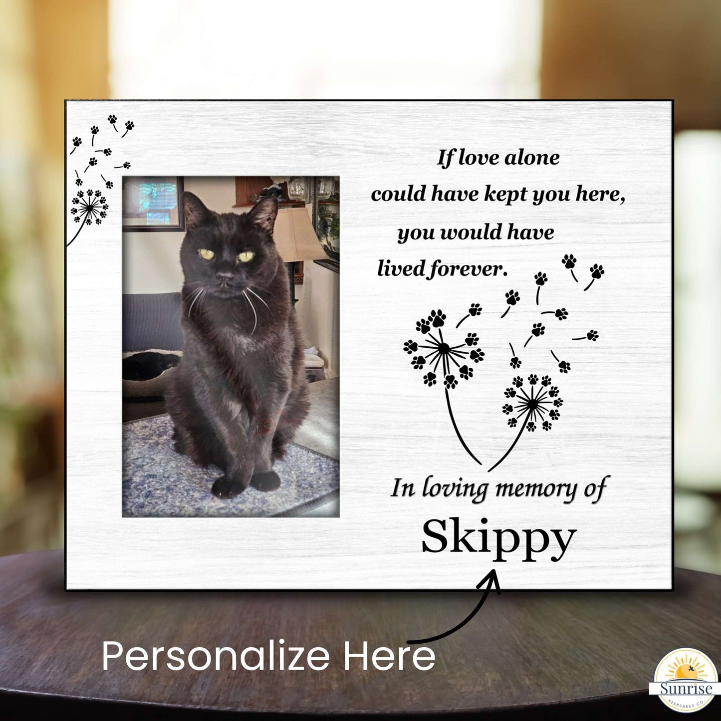 Pet Memorial Frame – If Love Alone Could Have Kept You Here – Personalized pet memorial by Sunrise Keepsakes