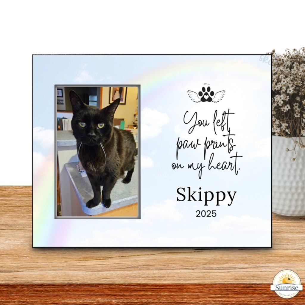 Pet Memorial Frame - Paw Prints On My Heart – Personalized pet memorial by Sunrise Keepsakes