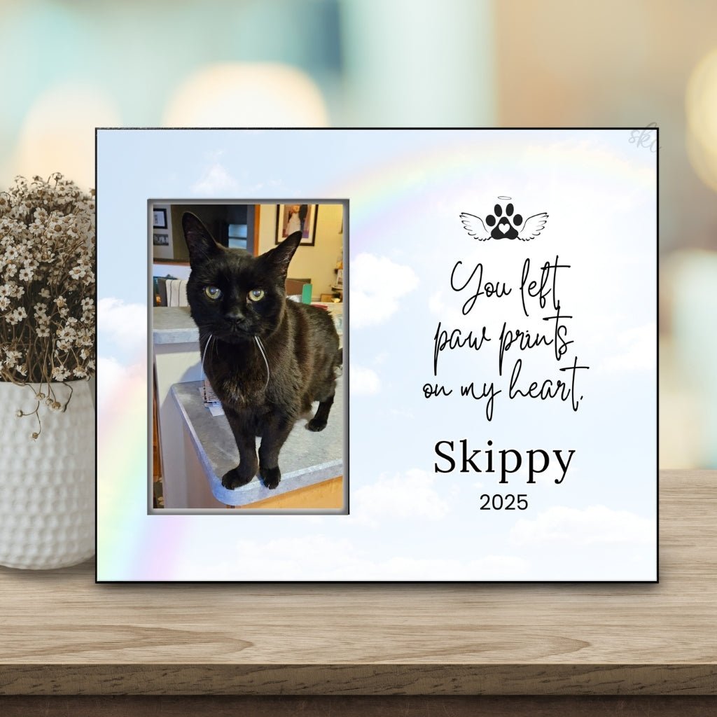 Pet Memorial Frame - Paw Prints On My Heart – Personalized pet memorial by Sunrise Keepsakes