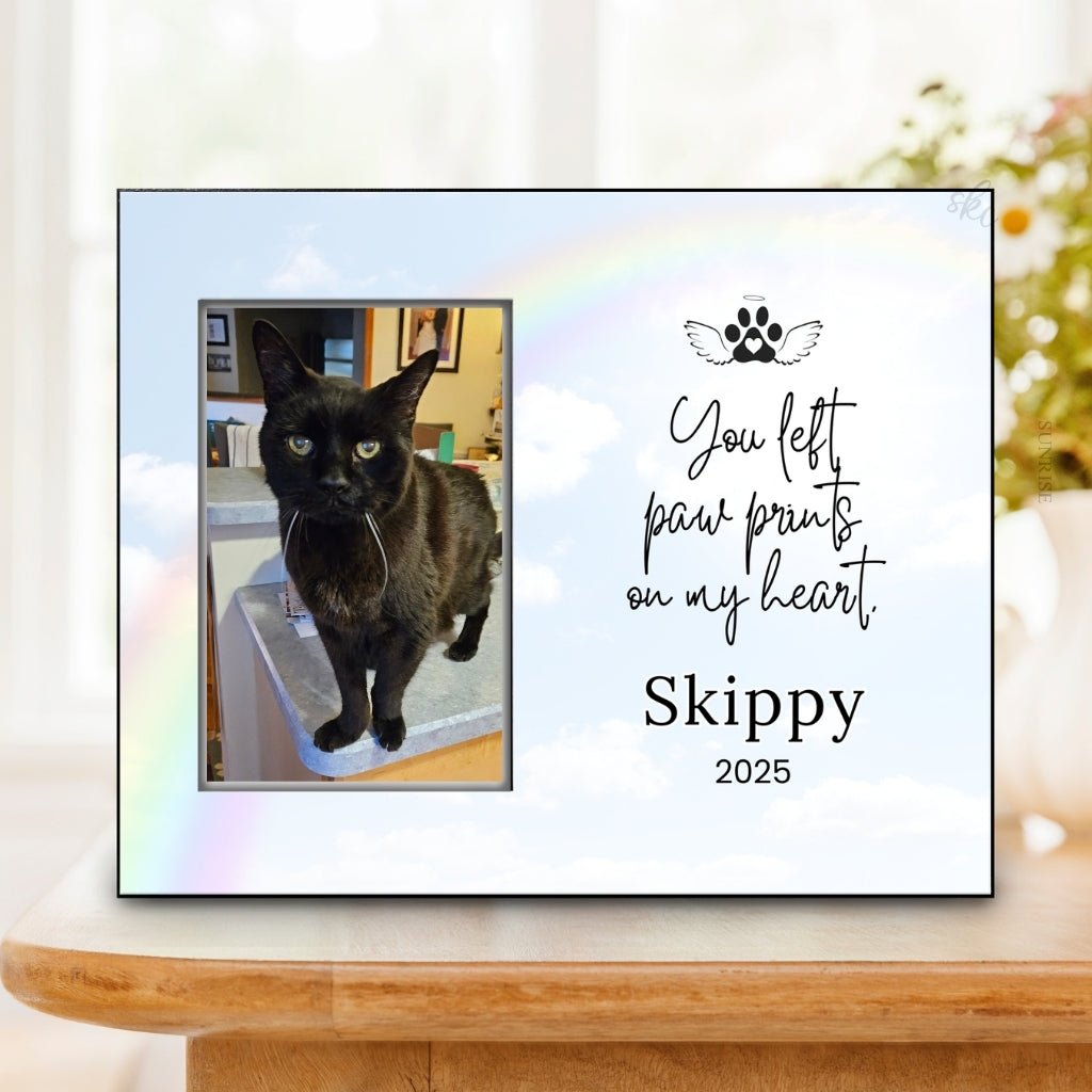 Pet Memorial Frame - Paw Prints On My Heart – Personalized pet memorial by Sunrise Keepsakes