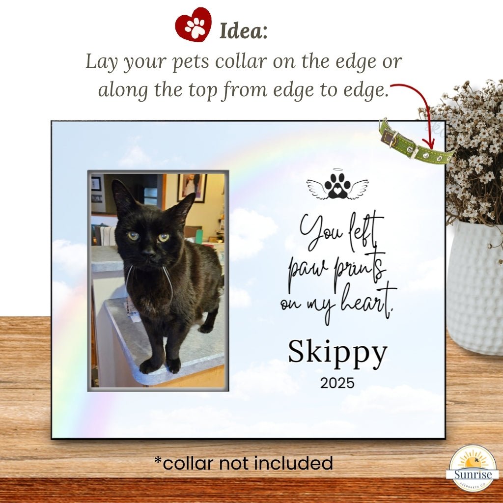 Pet Memorial Frame - Paw Prints On My Heart – Personalized pet memorial by Sunrise Keepsakes