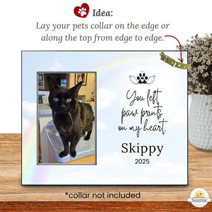 Pet Memorial Frame - Paw Prints On My Heart – Personalized pet memorial by Sunrise Keepsakes