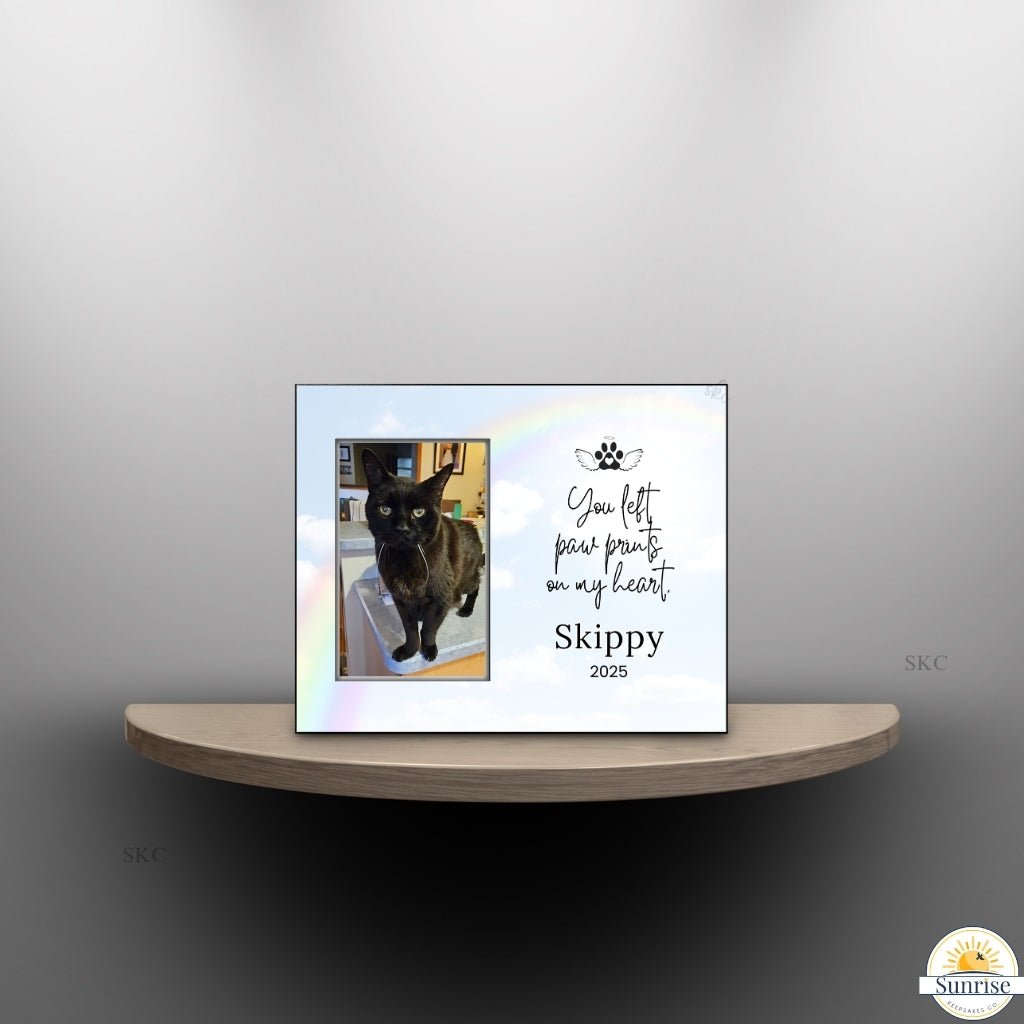 Pet Memorial Frame - Paw Prints On My Heart – Personalized pet memorial by Sunrise Keepsakes