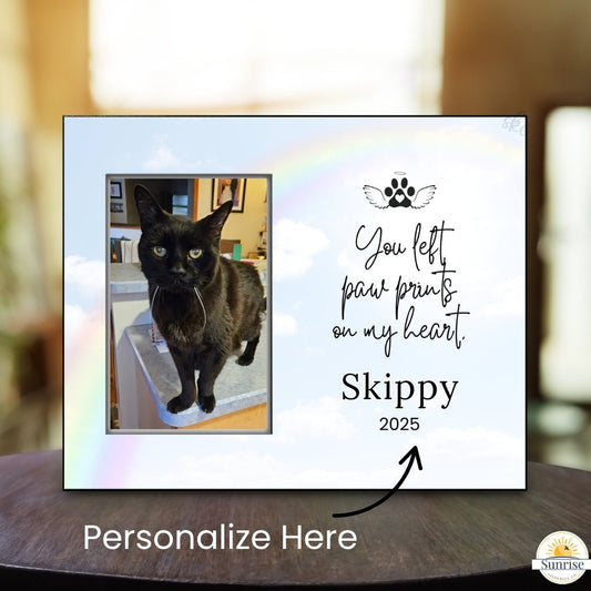 Pet Memorial Frame - Paw Prints On My Heart – Personalized pet memorial by Sunrise Keepsakes