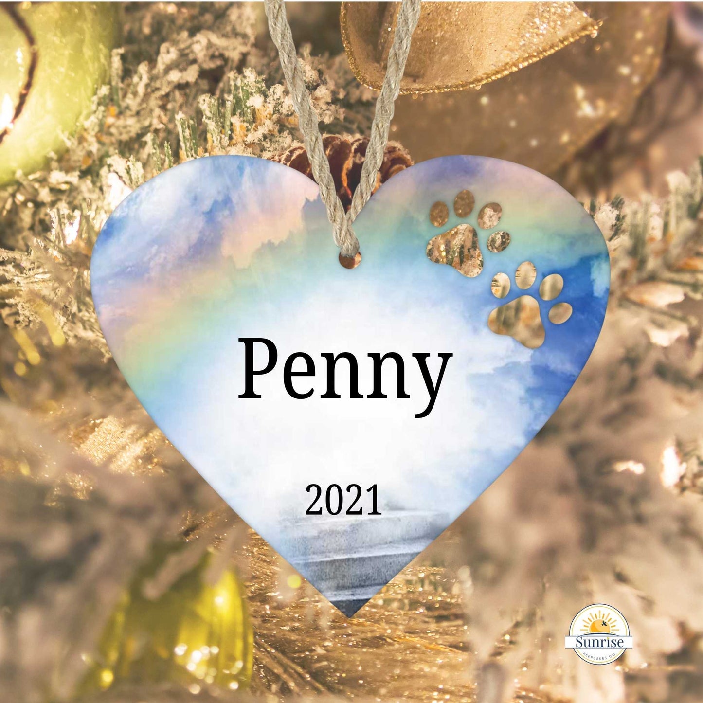Pet Memorial Ornament - Memorial ornament for pet - Pet Sympathy Gift – Personalized pet memorial by Sunrise Keepsakes