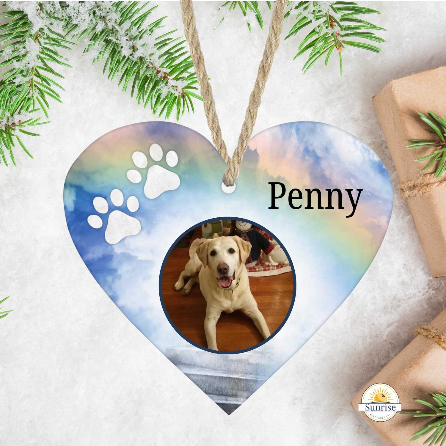 Pet Memorial Ornament - Memorial ornament for pet - Pet Sympathy Gift – Personalized pet memorial by Sunrise Keepsakes
