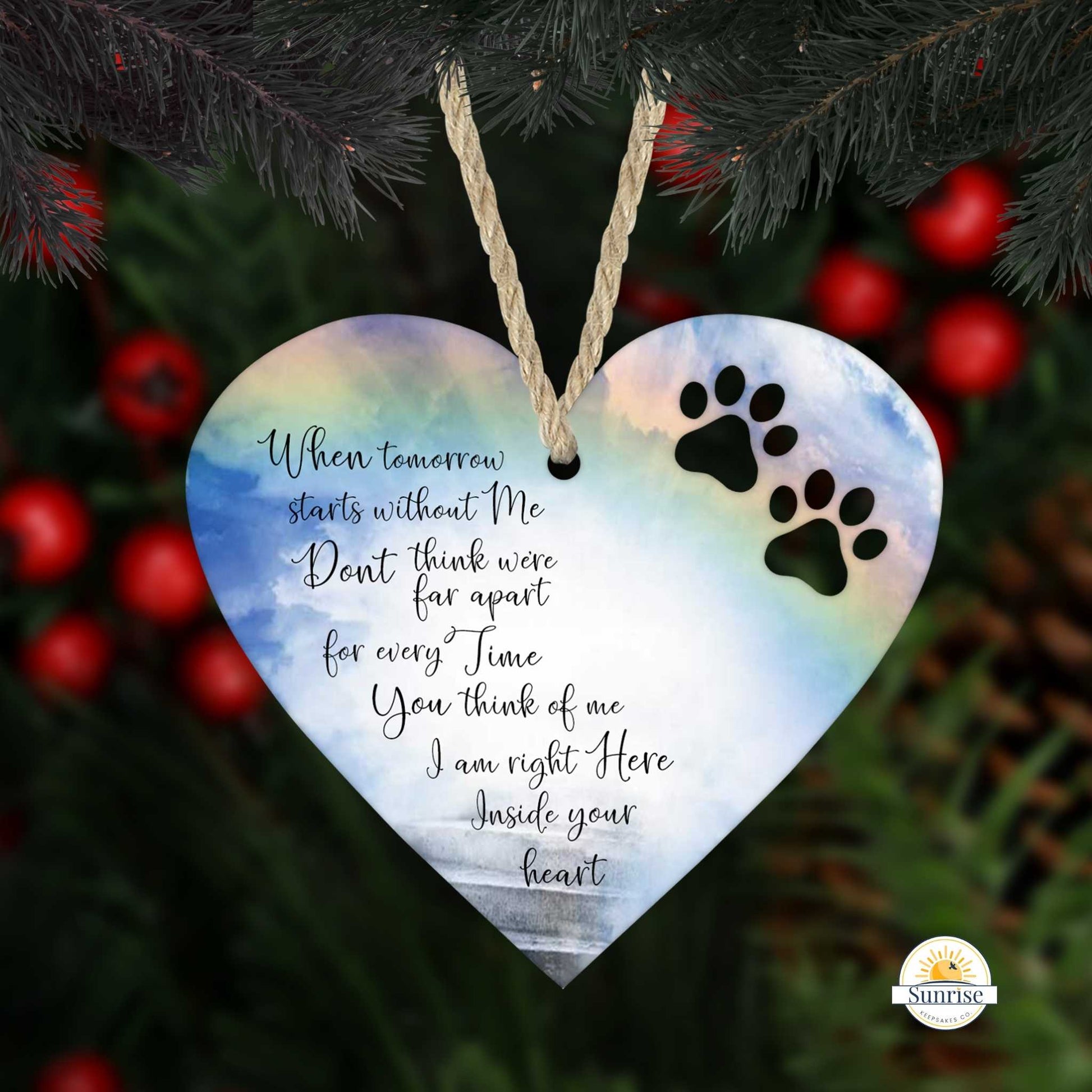 Pet Memorial Ornament - Memorial ornament for pet - Pet Sympathy Gift – Personalized pet memorial by Sunrise Keepsakes