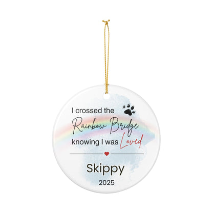 Pet Memorial Ornament | Rainbow Bridge Sympathy Gift | Ceramic Keepsake Tribute – Personalized Home Decor by Sunrise Keepsakes