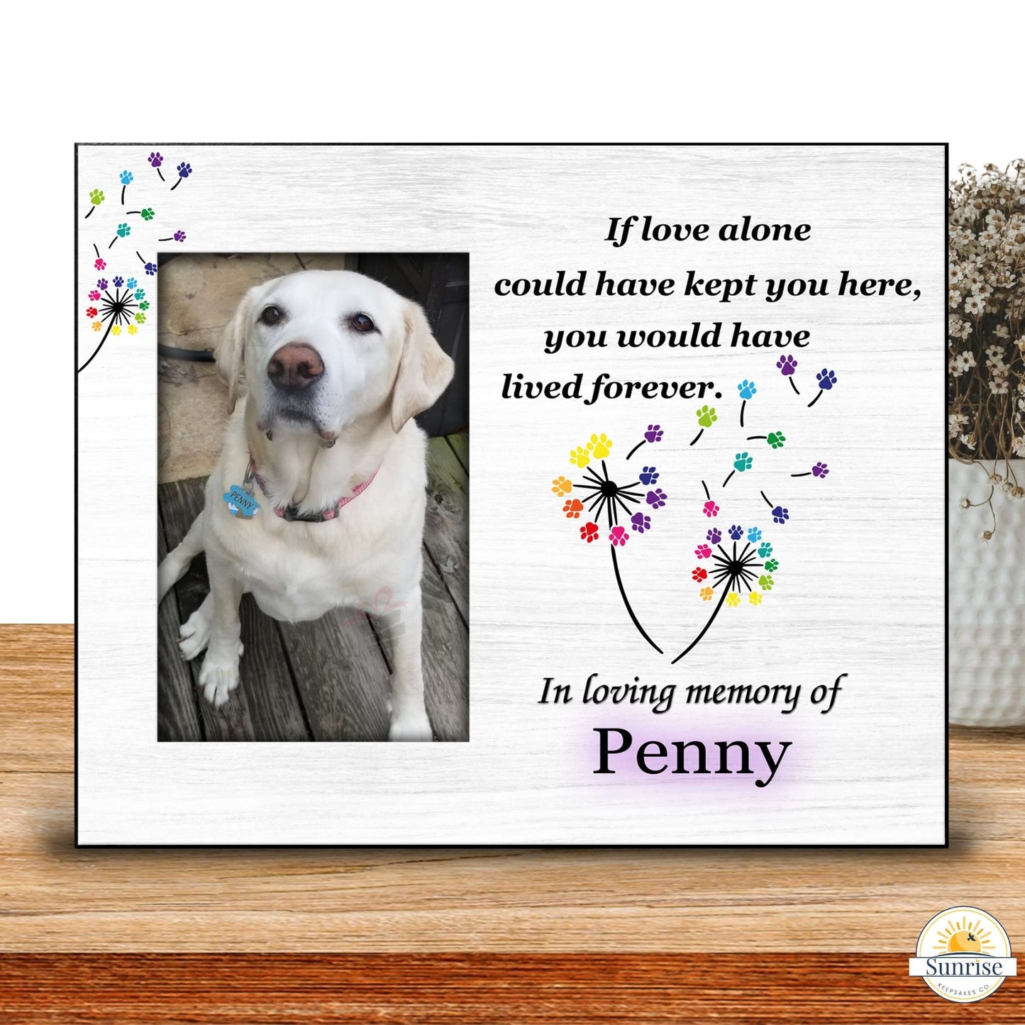 Pet Memorial Photo Frame – If Love Alone Dog or Cat Loss Gift – Personalized pet memorial by Sunrise Keepsakes