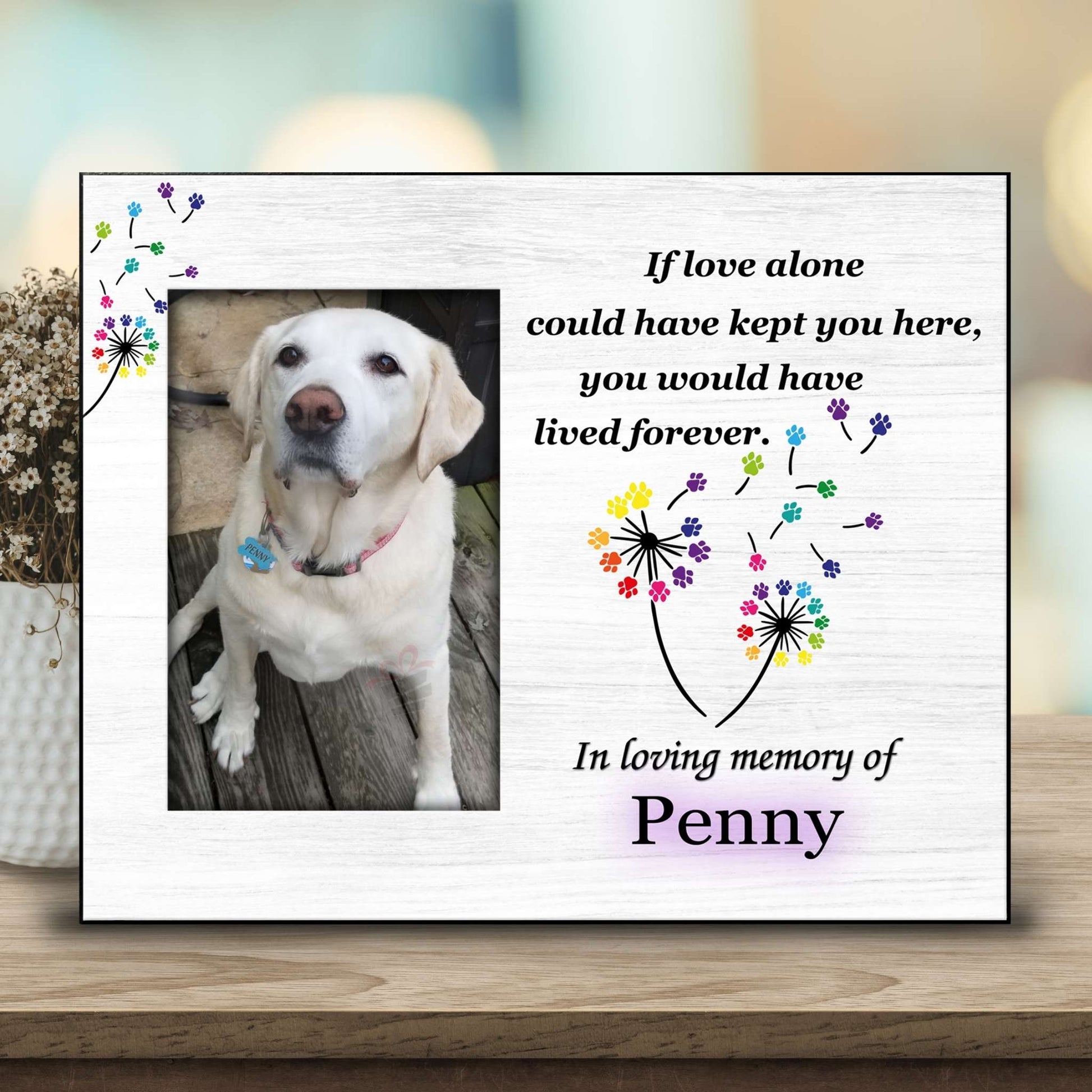 Pet Memorial Photo Frame – If Love Alone Dog or Cat Loss Gift – Personalized pet memorial by Sunrise Keepsakes