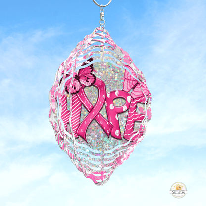 Pink HOPE Breast Cancer Wind Spinner | Inspirational Gift – Personalized Wind Spinner by Sunrise Keepsakes