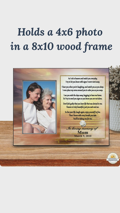 Memorial Photo Frame – As I Sit in Heaven Poem | Sympathy Gift