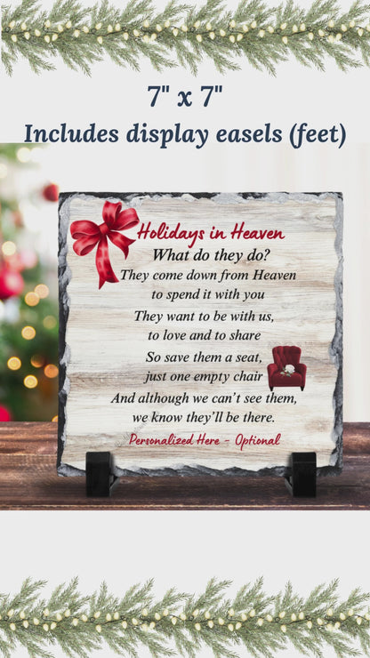 Holidays in Heaven Memorial Photo Plaque | Sympathy Gift