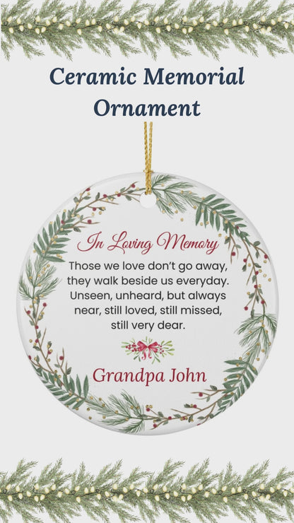 In Loving Memory Ceramic Memorial Ornament – Personalized Christmas Remembrance