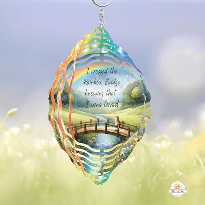 Rainbow Bridge Cat Wind Spinner | Memorial Tribute for a Beloved Pet – Personalized Wind Spinner by Sunrise Keepsakes