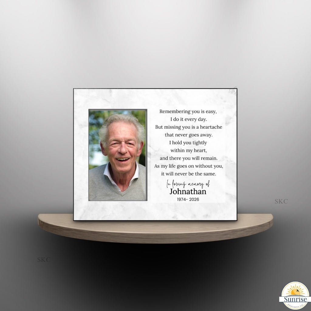 Remembering You Is Easy - Memorial Picture Frame – Personalized Sympathy Gifts by Sunrise Keepsakes
