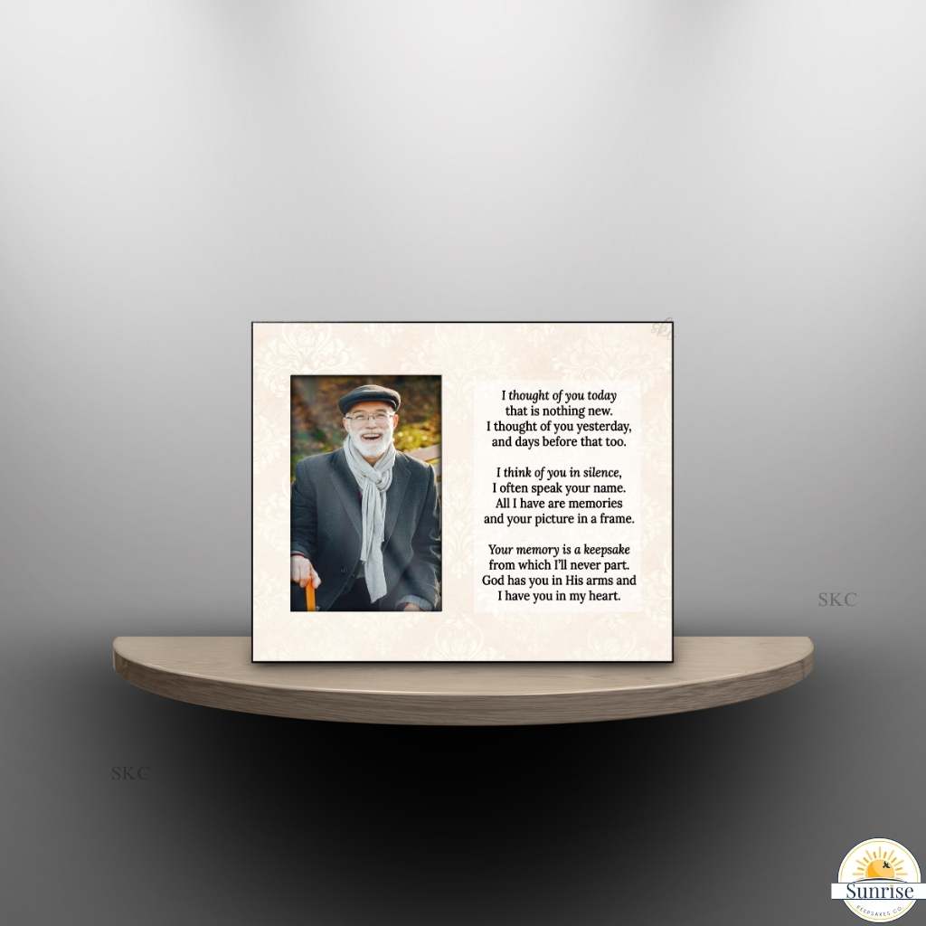 Thought of You Today Memorial Frame | Sympathy Photo Gift – Personalized Sympathy Gifts by Sunrise Keepsakes