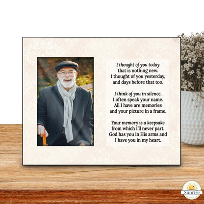 Thought of You Today Memorial Frame | Sympathy Photo Gift – Personalized Sympathy Gifts by Sunrise Keepsakes