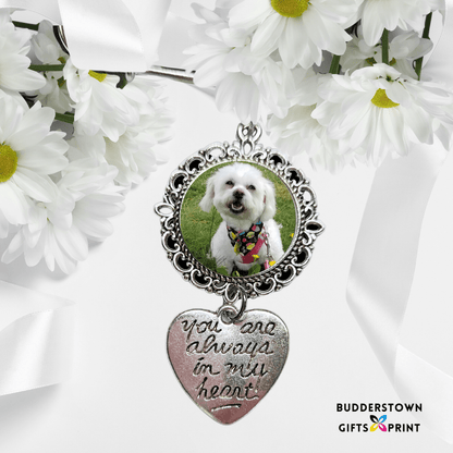 Wedding Bouquet Photo Charm with Custom Photo & Heart Keepsake for Special Occasions – Personalized Sympathy Gifts by Sunrise Keepsakes