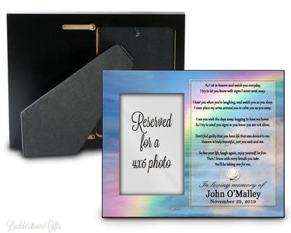 As I sit in Heaven Memorial/Rainbow Stairway Frame – Personalized Sympathy Gifts by Sunrise Keepsakes