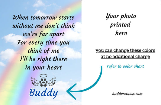 Loss of Pet, Dog Memorial, Cat Memorial, When tomorrow – Personalized pet memorial by Sunrise Keepsakes