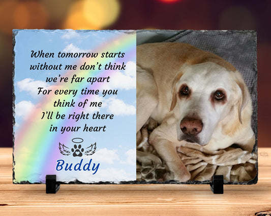 Loss of Pet, Dog Memorial, Cat Memorial, When tomorrow – Personalized pet memorial by Sunrise Keepsakes