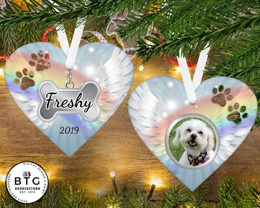 Loss of Pet Heart Memorial Ornament – Personalized pet memorial by Sunrise Keepsakes