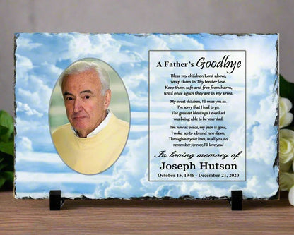 Memorial Photo Gift for Loss of a Father / Dad - A Fathers Goodbye – Personalized Sympathy Gifts by Sunrise Keepsakes