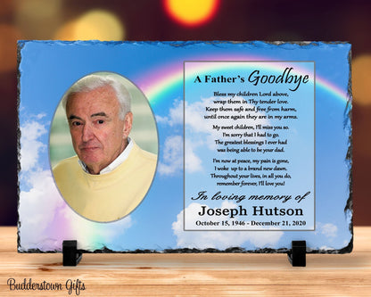 Memorial Photo Gift - Loss of a Father Dad - A Fathers Goodbye – Personalized Sympathy Gifts by Sunrise Keepsakes